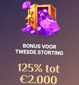Bonus voor de tweede storting van 125% tot € 2.000