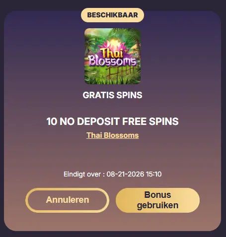 Free spins zonder storting met een opnamelimiet van € 50
