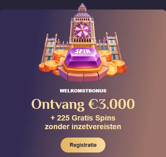 Welkomstpakket tot € 3.000 en 225 free spins bij Spinchester Casino